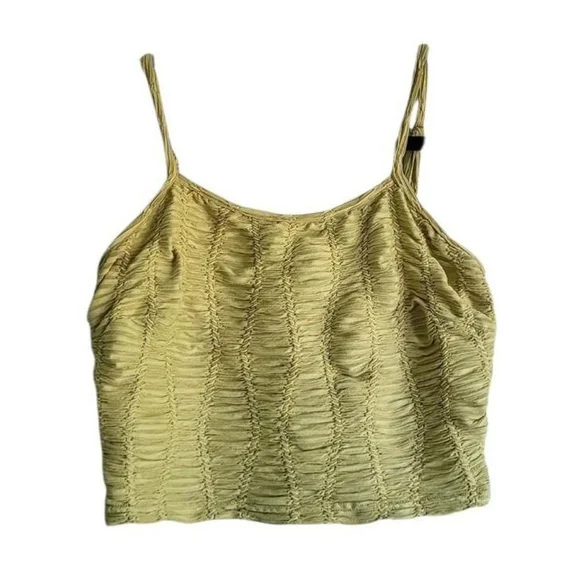 Green Ruched Tank Top - Picture 2 of 4